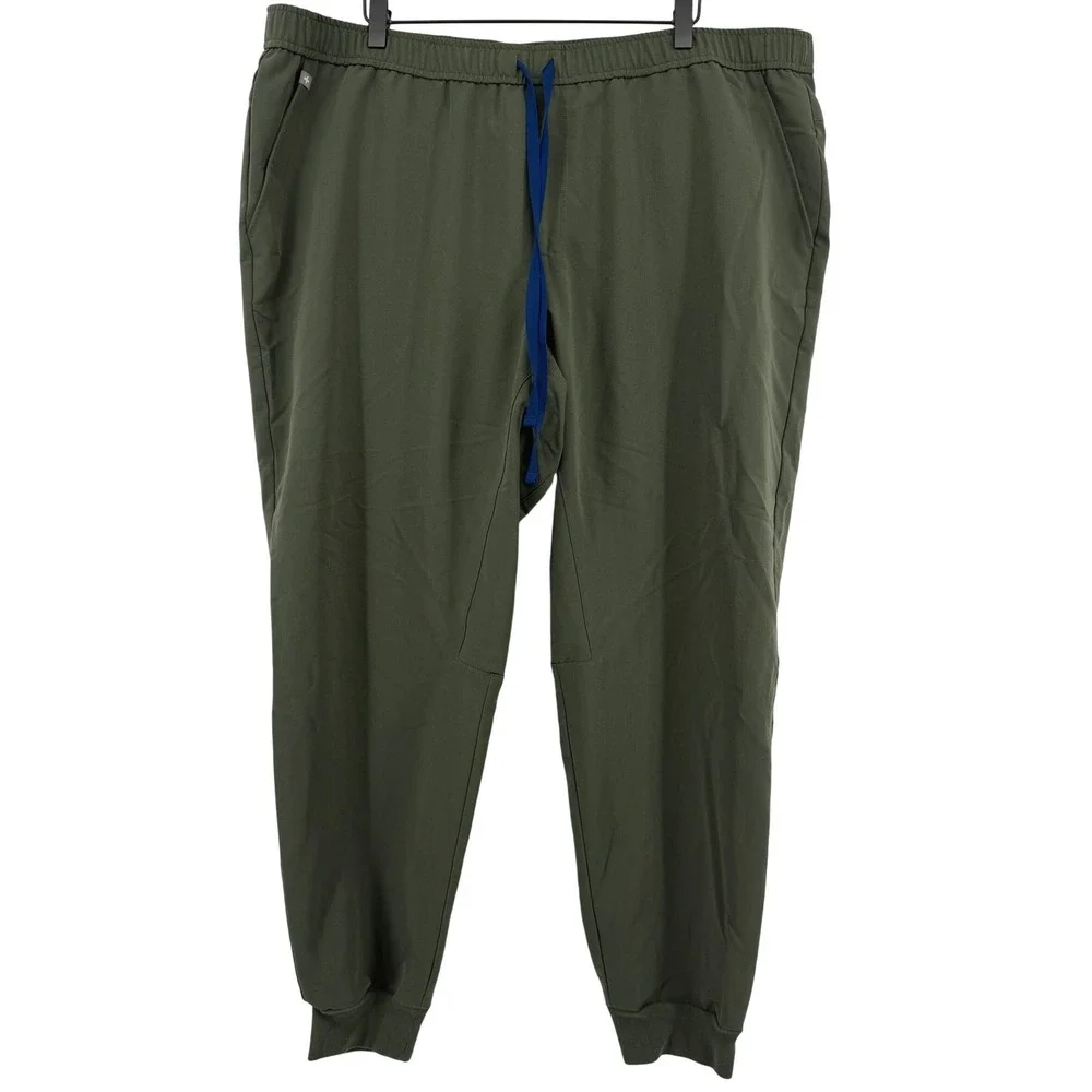 FIGS Tansen Jogger Scrub Pants Olive Green Men 3XLT Tall 2SW200001 Medical RN